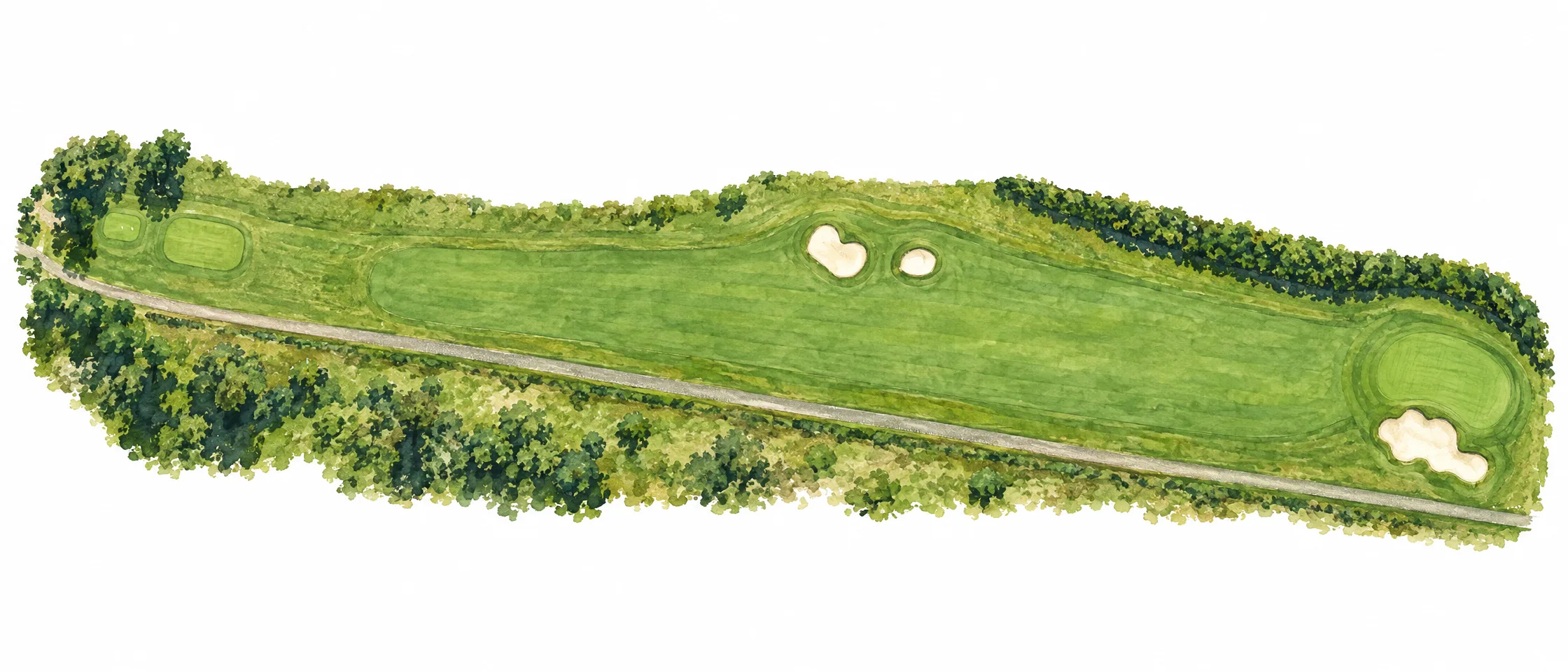 Dibujo del hoyo 1, par 4